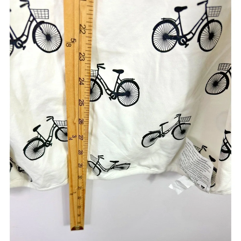 Monica + Andy Swaddle Blanket Baby OS White Bicycle Print Organic Cotton Stretch